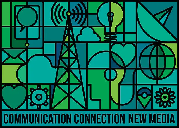 Vector illustration of New media Communications