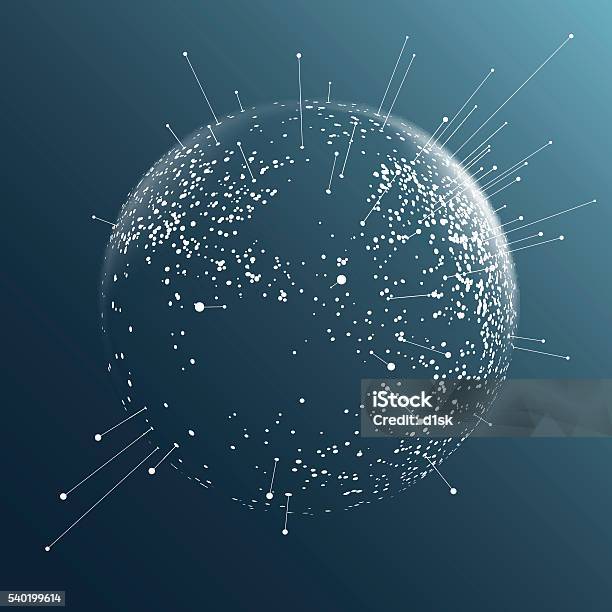 Dot Sphere Effect Stock Illustration - Download Image Now - Globe - Navigational Equipment, Planet - Space, Technology