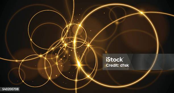 Abstract Gold Rings On Black Background Stock Illustration - Download Image Now - Gold Colored, Connection, Ring - Jewelry