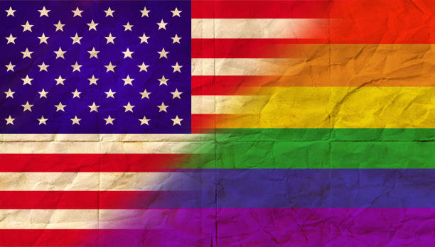 istock Flags of LGBT and the USA 540200842