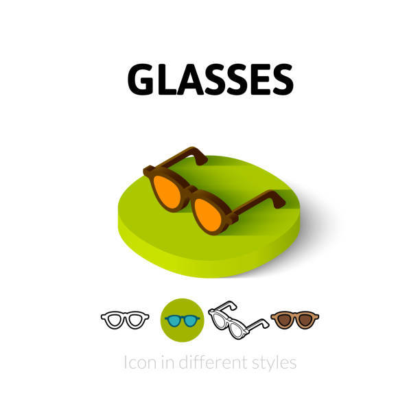 brillen-symbol in verschiedenen stil - human eye glass eyesight sunglasses stock-grafiken, -clipart, -cartoons und -symbole