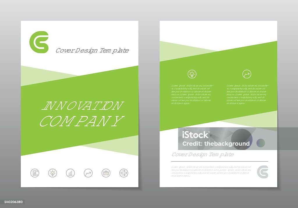 Vector flyer design template. Green annual report brochure. - Royalty-free Abstract vectorkunst