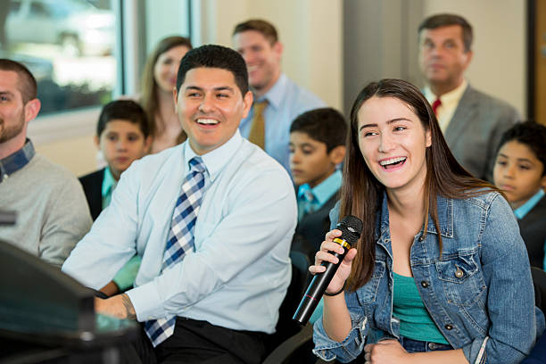 istock Happy people at conference meeting 540208910