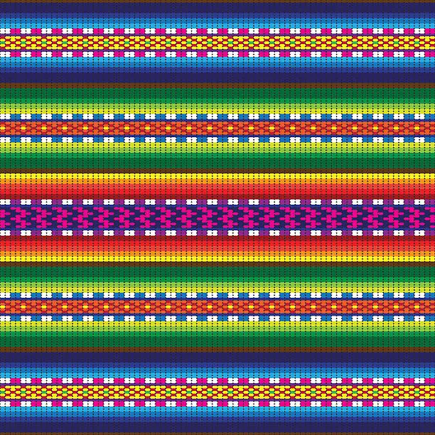 Vector illustration of Peru Incan Traditional Woven Fabric Seamless Pattern