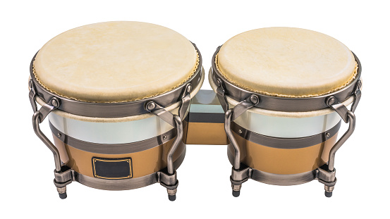 Set of Bongo Drums Isolated on a White Background. Latin percussion.
