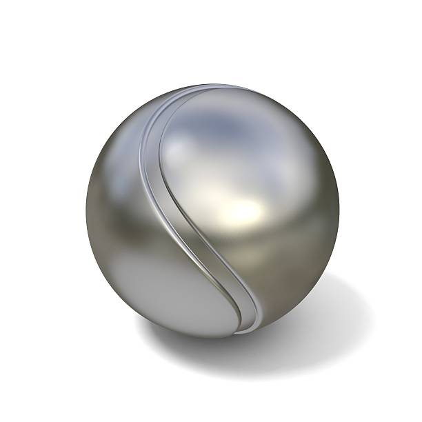 istock Silver tennis ball isolated on white background. 3D 540210094