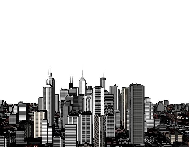 istock 3D model of city on white background. 3D rendering illustration. 540210446