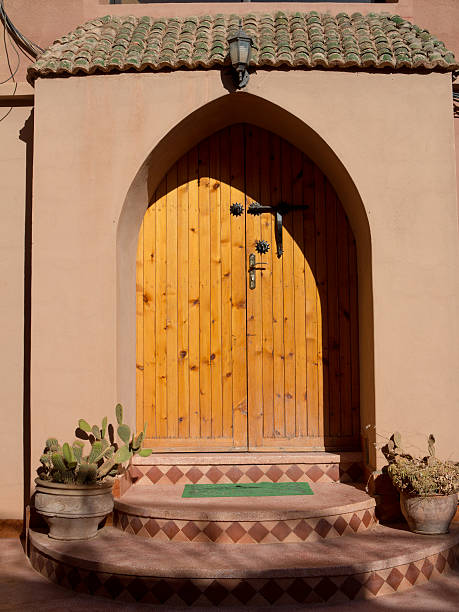 istock Colourfully painted door  in Morocco 540210618