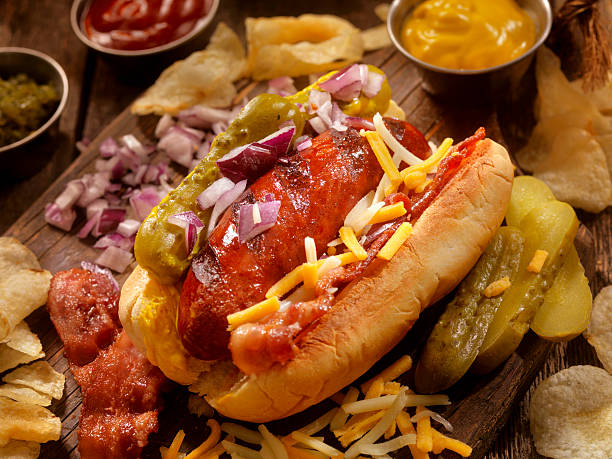 istock Hot Dog with all the fixings 540211932
