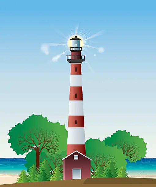 Vector illustration of Assateague Lighthouse