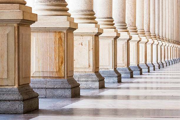 istock Row of classical Columns, Karlovy Vary Czech Republic, copy space 540213508
