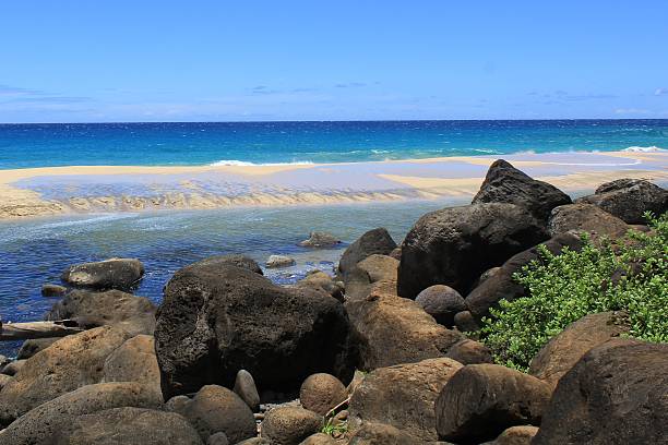 istock Waves washing over a sandbar on Kauai 540216132