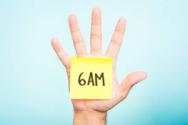 istock Palm of the hand showing paper note with 6AM 540219908