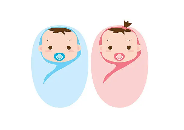 Vector illustration of Family illustration _ baby swaddle