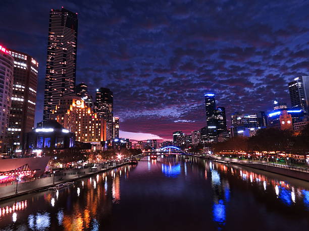 istock Melbourne cityscape at dusk 540222634