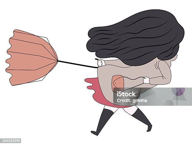 Windy Girl 2 Stock Illustration - Download Image Now - Adult, Autumn, Beautiful People