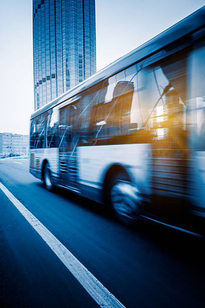istock motion blurred car at bridge,tianjin city 540224396