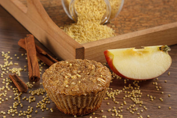 istock Fresh muffin with millet groats, cinnamon and apple 540224836