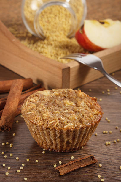 istock Fresh muffin with millet groats, cinnamon and apple 540225016