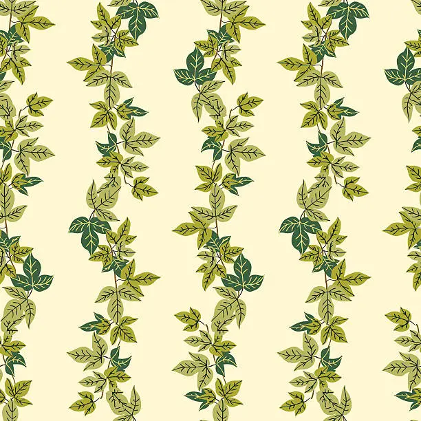Vector illustration of Vector green plants seamless pattern background