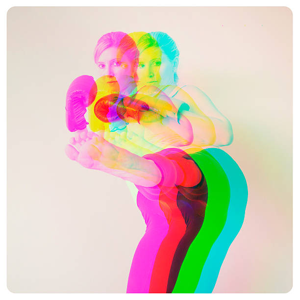 istock 3D effect image of a woman boxing 540228644