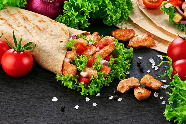 istock Burrito with grilled chicken and vegetables 540232378