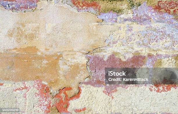 Rustic Cracked And Peeling Rendered Wall Stock Photo - Download Image Now - Pattern, Mexico, Mexican Culture