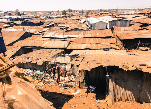 Kibera slum - the largest slum in Kenya and Africa. Nairobi