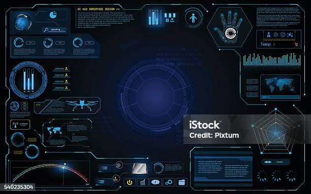 Hud Interface Ui Design Technology Innovation System Graphic Concept Background Stock Illustration - Download Image Now