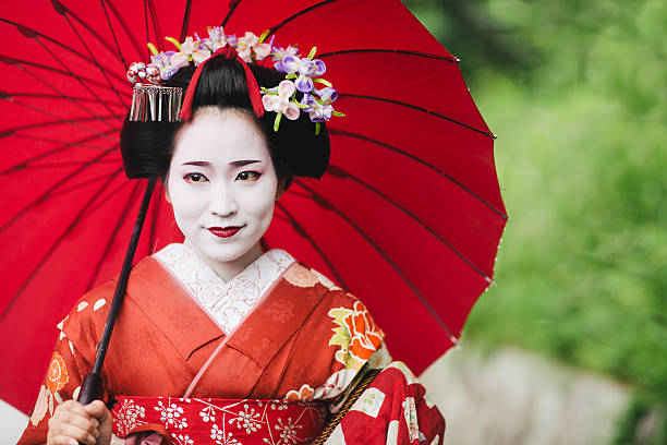 istock Beautiful Japanese lady with parasol 540237220