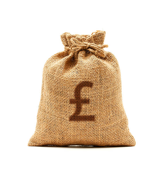 istock Money bag with Pound Symbol isolated on white background 540241046