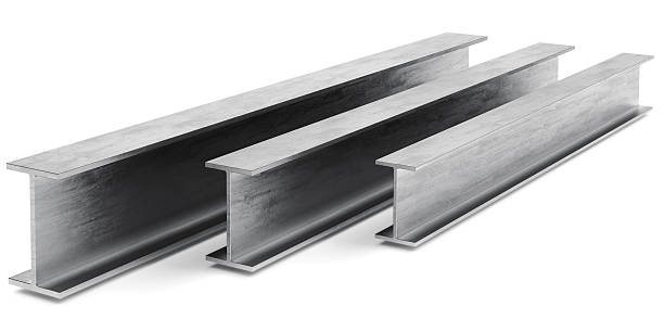 Steel I-beam Steel I-beam. Flange beam on a white background. 3D rendering flange stock pictures, royalty-free photos & images
