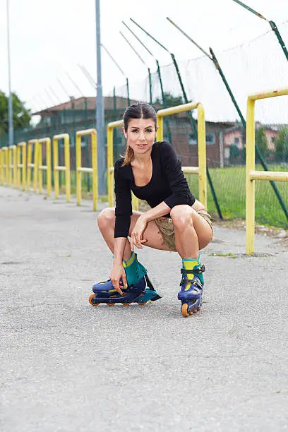 Young woman on rollerbladesYoung woman on rollerblades