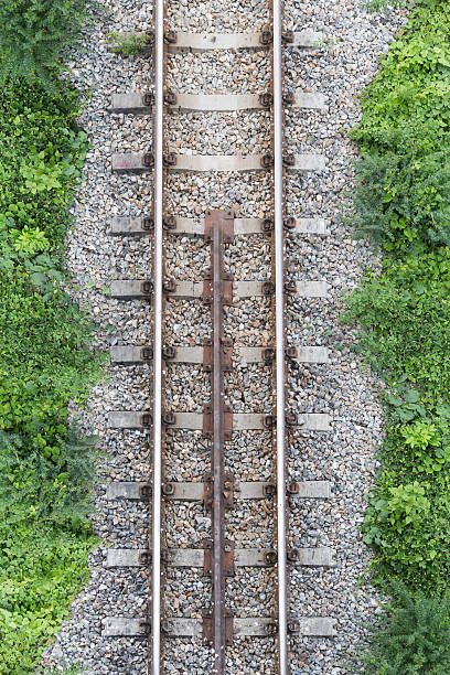 istock railway top view with green plant 540366992