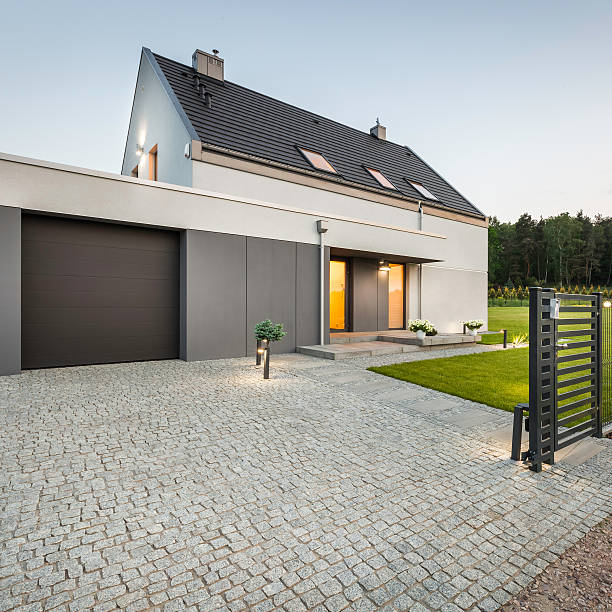 istock Design house with stone driveway 540367810