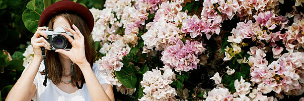 istock Female Outdoors Flower Photography Concept 540368168