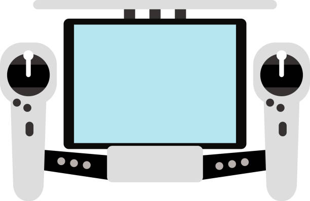 ilustrações de stock, clip art, desenhos animados e ícones de consola de jogos ilustração vetorial do'joystick' - gamepad joystick keypad white background