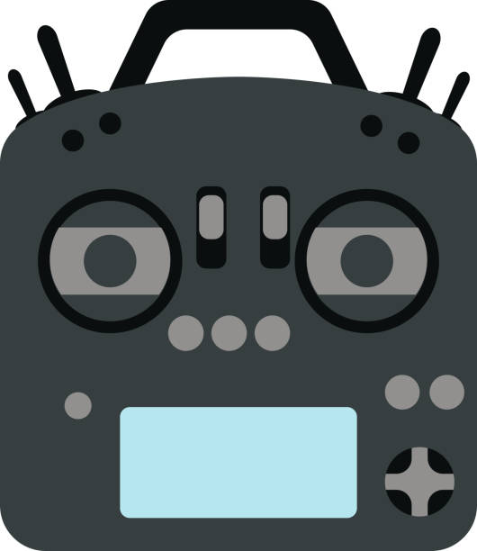 ilustrações de stock, clip art, desenhos animados e ícones de consola de jogos ilustração vetorial do'joystick' - gamepad joystick keypad white background