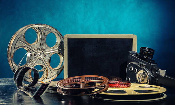 istock Retro film production accessories still life 540372604