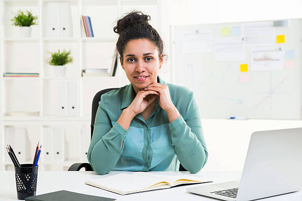 istock Black woman in office 540372606