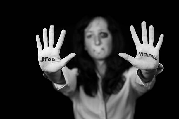 istock Stop violence against women. 540372636