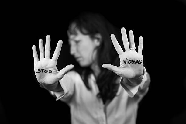 istock Stop violence against women. 540372680