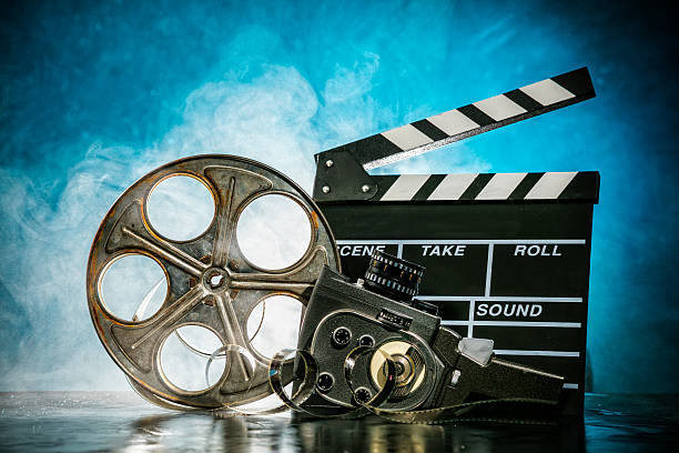 istock Retro film production accessories still life 540372716