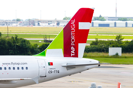 Berlin, Germany - June 4, 2016: Airbus A 319 - 111 from TAP Portugal on airport schoenefeld, berlin / germany at june 4, 2016