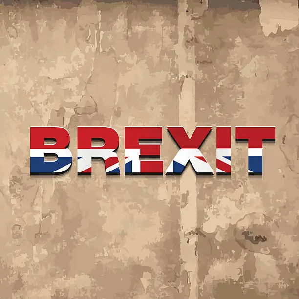 Vector illustration of United Kingdom Brexit logo on grunge background