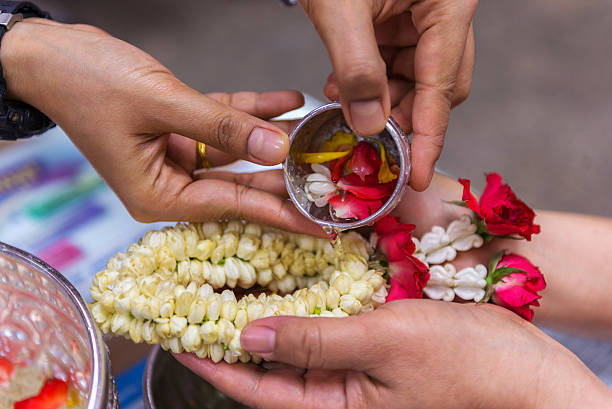 istock Background blurred Baptist pouring water Buddhist rituals are pu 540375052