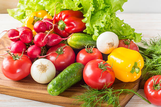 istock Close up of various colorful raw vegetables. 540376214