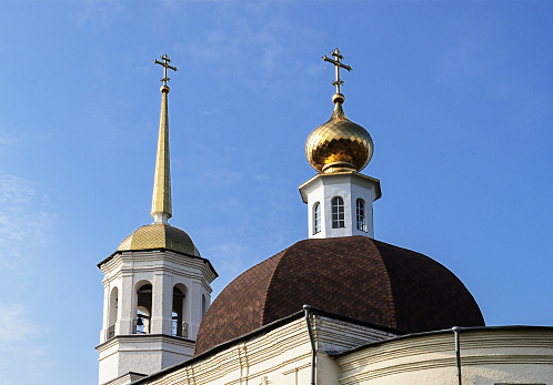 Cupola of Trinity Cathedral in Onega, Arkhangelsk region, Russia