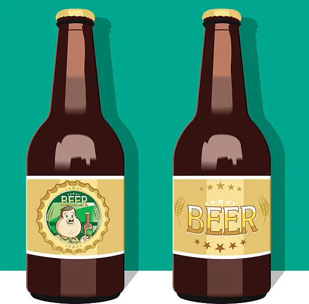 Vector illustration of Cool beer bottles