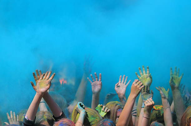 istock Holi festival with colorful hands 540382350